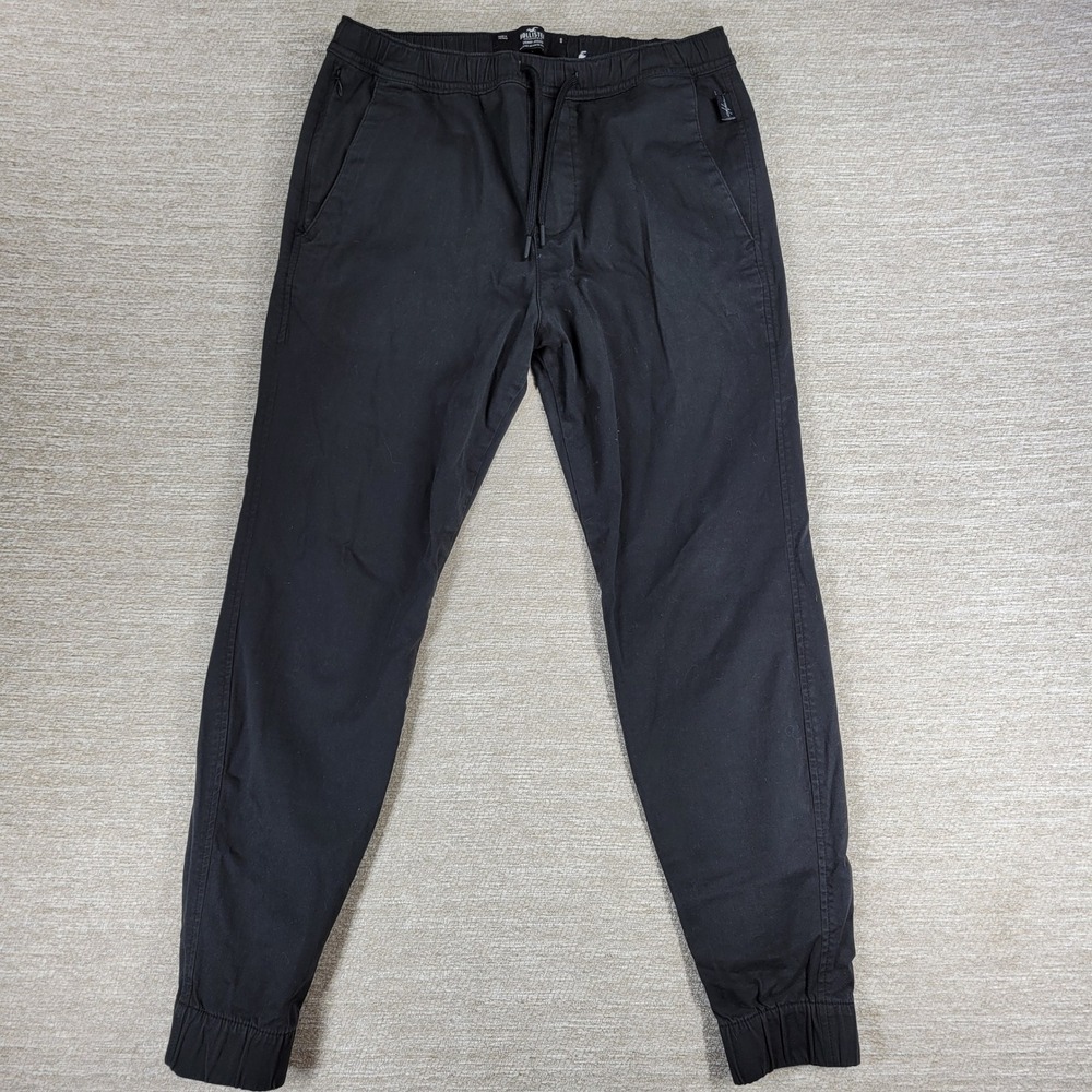 Hollister Skinny Jogger Mens Small Black Stretch Drawstring Pockets Y2K